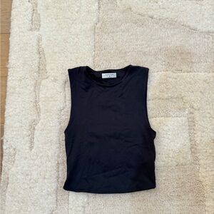 Babaton Black Sleeveless Crewneck Tank